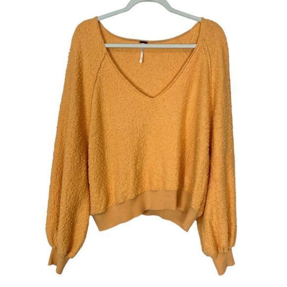 Free People Sweater Oversized Large Boxy Cropped Popcorn Textured